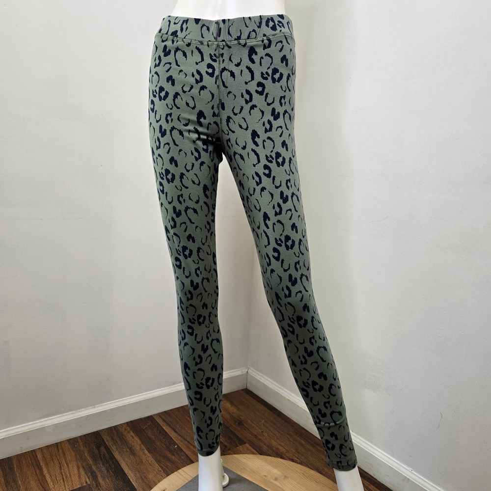 Boden Leggings Size 10L Long Womens Animal Cheetah Printed Green Full Length